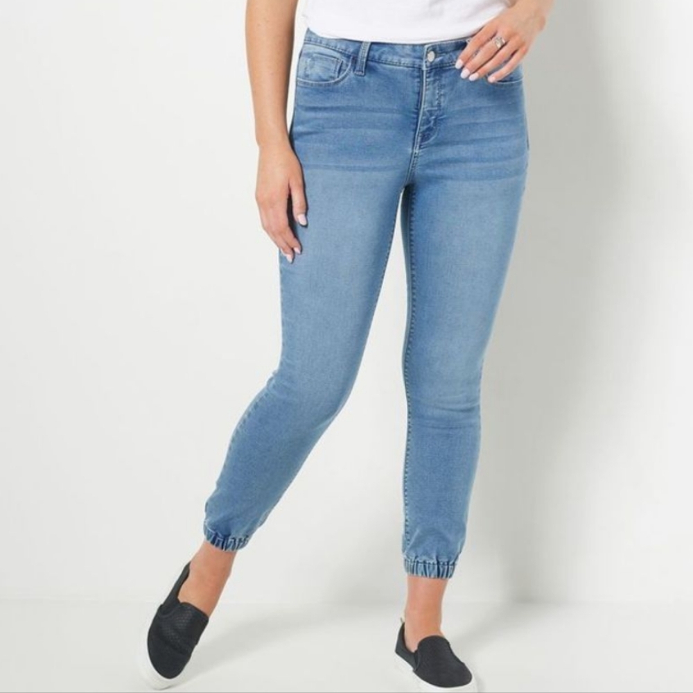 Laurie Felt Los Angeles Women's Knit Clean Jean Jogger Pants Medium Blue Size XL